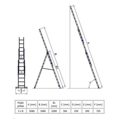 G21 GA-H-3x8 třídílný 5,1m, 3x8 příček