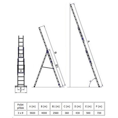 G21 GA-H-3x9 třídílný 5,9m, 3x9 příček