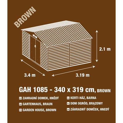 G21 GAH 1085, Zahradní domek 340 x 319 cm, hnědý