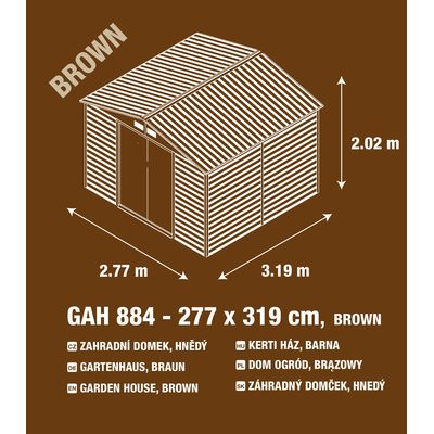 G21 GAH 884, Zahradní domek 277 x 319 cm, hnědý