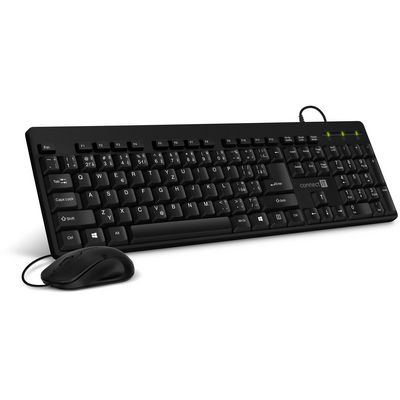 Connect IT Combo drátová černá klávesnice + myš, CZ + SK layout