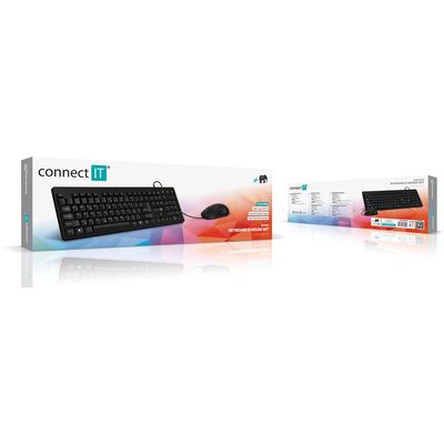 Connect IT Combo drátová černá klávesnice + myš, CZ + SK layout