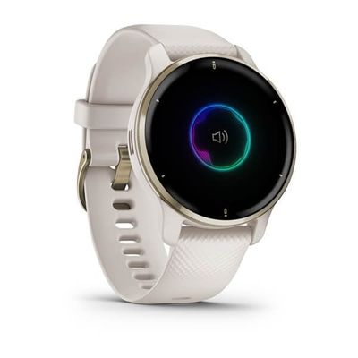 Garmin Venu 2 Plus, nerezová luneta Cream Gold, pouzdro a silikonový řemínek White - rozbalené / použité