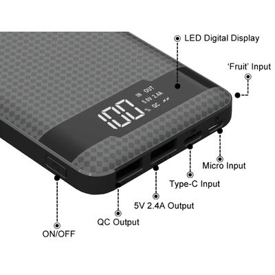 Viking power banka PN-961, QC3.0, 10000 mAh, černá
