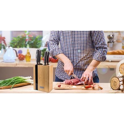 G21 Sada nožů Gourmet Rustic 5 ks + bambusový blok