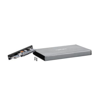 Natec externí box pro HDD 2,5” USB 3.0 Rhino Go, šedý, hliníkové tělo