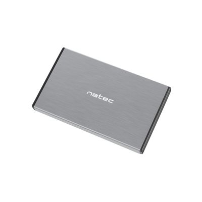 Natec externí box pro HDD 2,5” USB 3.0 Rhino Go, šedý, hliníkové tělo