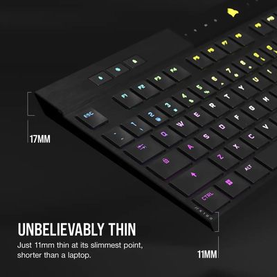 Corsair K100 RGB AIR Wireless Ultra-Thin, ULP Tactile (NA) - rozbalené / použité