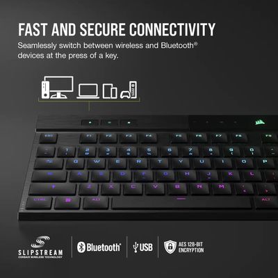 Corsair K100 RGB AIR Wireless Ultra-Thin, ULP Tactile (NA) - rozbalené / použité