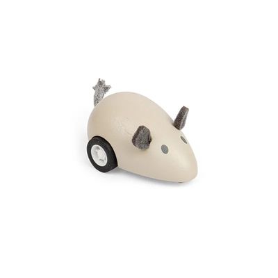 Bigjigs Toys Dřevěné natahovací zvířátko 1 ks Myš šedá