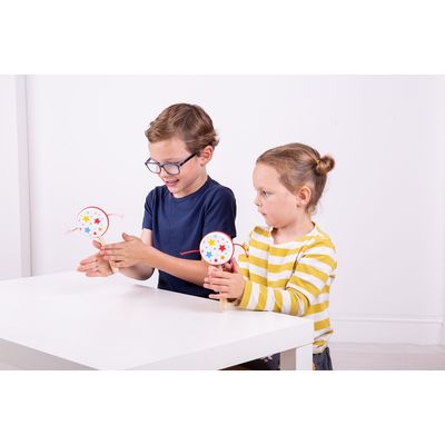 Bigjigs Toys Dřevěný rotační bubínek hvězdičky 1 ks