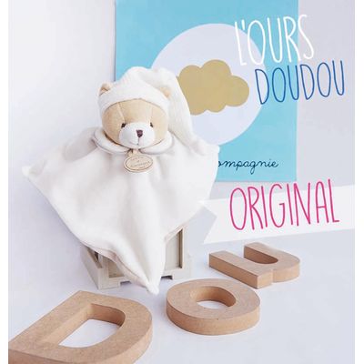 Doudou Dárková sada Plyšový muchláček šedý Medvídek 25 cm