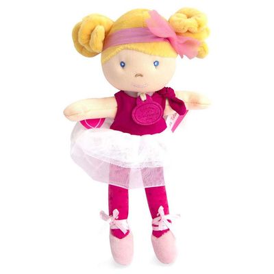 Doudou Jolijou Panenka mini baletka Les Tutus 23 cm tmavě růžové šaty
