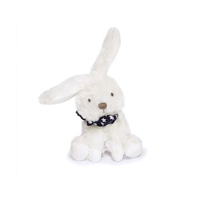 Doudou Plyšový králíček s šátkem 12 cm tmavě modrá s hvězdičkami