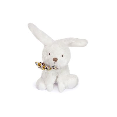 Doudou Plyšový králíček s šátkem 12 cm žlutá s kytičkami