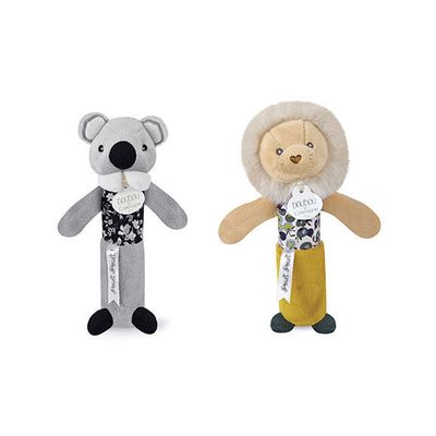 Doudou Chrastítko pískací 17 cm 1 ks lev