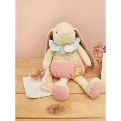 Doudou Dárková sada růžová Králíček Ciboulette s dečkou 28 cm