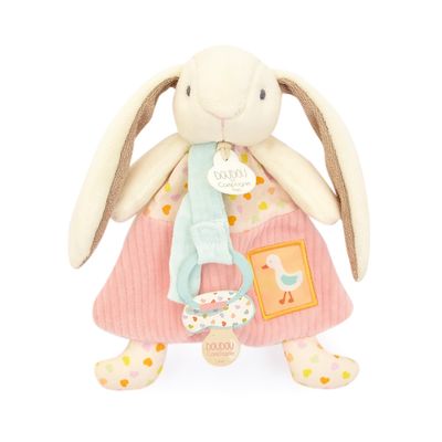 Doudou Dárková sada Hračka s úchytem na dudlík Králíček Ciboulette 19 cm