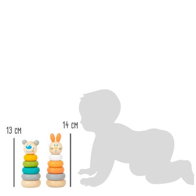 small foot Nasazovací věž pastelová 1 ks