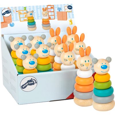 small foot Nasazovací věž pastelová 1 ks