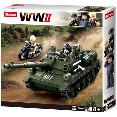 Sluban WWII M38-B0687 Sovětské samohybné dělo SU-85 - Stíhač tanků