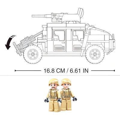 Sluban Army Model Bricks M38-B0837 Hummer bojový off road