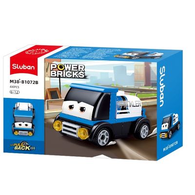 Sluban Power Bricks M38-B1072B Natahovací autíčko s očima Modrá cisterna