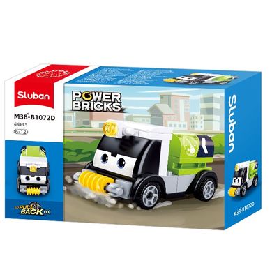 Sluban Power Bricks M38-B1072D Natahovací autíčko s očima Zelená cisterna