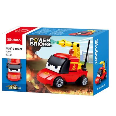 Sluban Power Bricks M38-B1072F Natahovací autíčko s očima Hasiči