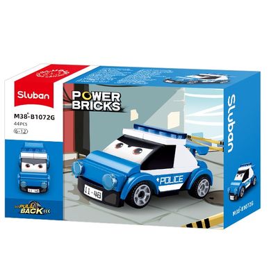 Sluban Power Bricks M38-B1072G Natahovací autíčko s očima Policie