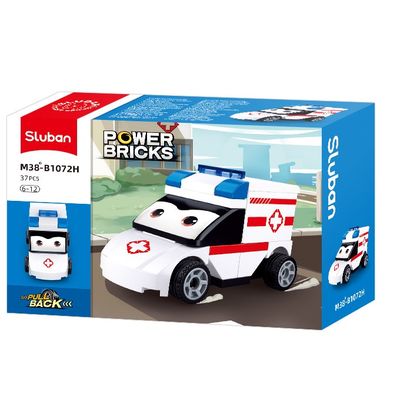 Sluban Power Bricks M38-B1072H Natahovací autíčko s očima Sanitka