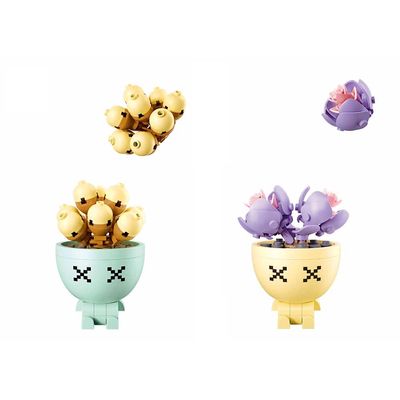 Sluban Flowers M38-B1076 Sukulenty v květináči Displej 6 ks