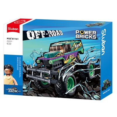 Sluban Power Bricks M38-B1161 Natahovací auto Bigfoot Green-Purple Speed ​​​​Kixx