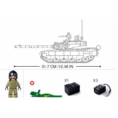 Sluban Power Bricks M38-B7071 R/C ZTZ-99AS Tank na dálkové ovládání