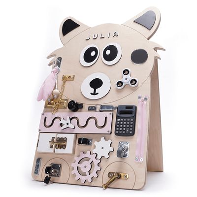 Manibox Activity board Senzorická deska liška Julia růžová