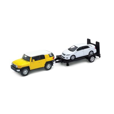 Welly Autovlek Toyota FJ Cruiser + Toyota Corolla 1:34