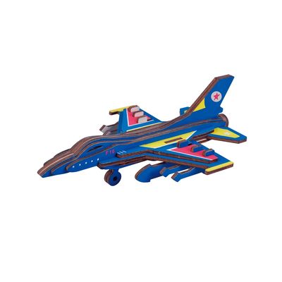 Woodcraft Dřevěné 3D puzzle Bojové letadlo F16