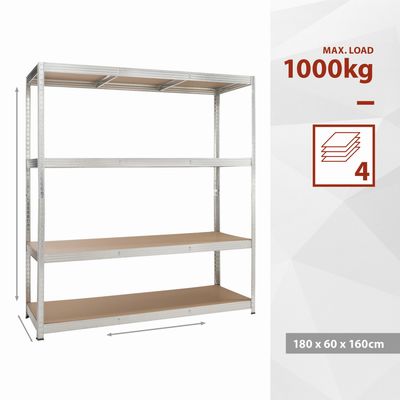 Kreator KRT674005 - Kovový regál 180 x 160 x 60cm, 4 police, 1.000kg