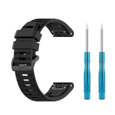 Silikonový řemínek FIXED Silicone Strap pro Garmin QuickFit 26mm, černý