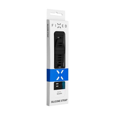 Silikonový řemínek FIXED Silicone Strap pro Garmin QuickFit 26mm, černý