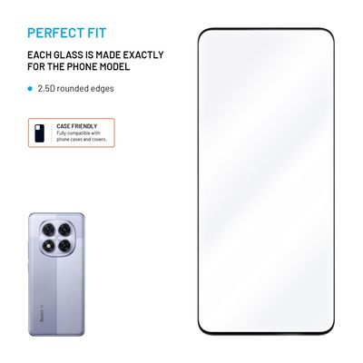 Ochranné tvrzené sklo FIXED Full-Cover pro Xiaomi Redmi Note 14 5G, černé
