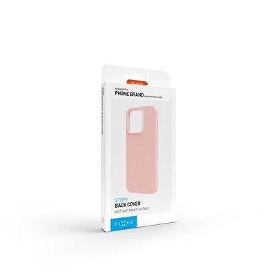 Zadní pogumovaný kryt FIXED Story pro Xiaomi Redmi Note 14, růžový