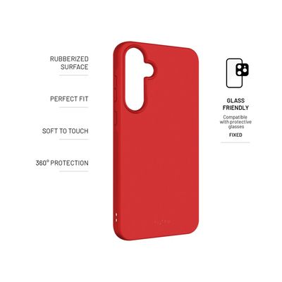 Zadní pogumovaný kryt FIXED Story pro Samsung Galaxy A55 5G, červený