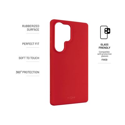 Zadní pogumovaný kryt FIXED Story pro Samsung Galaxy S25 Ultra, červený