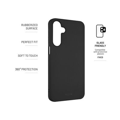 Zadní pogumovaný kryt FIXED Story pro Samsung Galaxy A16 4G/5G, černý