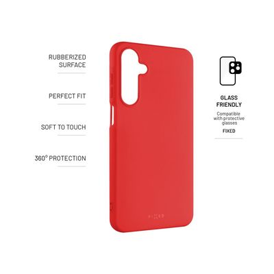 Zadní pogumovaný kryt FIXED Story pro Samsung Galaxy A16 4G/5G, červený