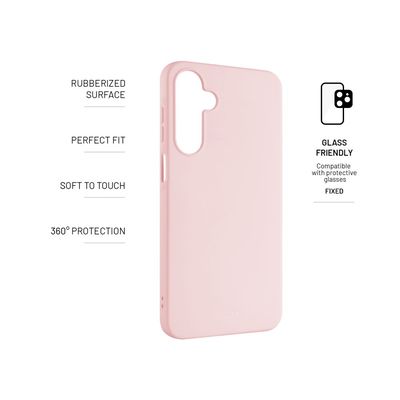 Zadní pogumovaný kryt FIXED Story pro Samsung Galaxy A16 4G/5G, růžový