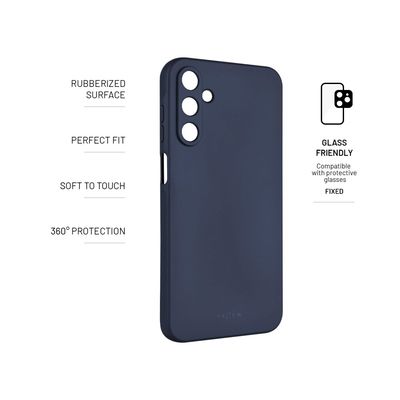Zadní pogumovaný kryt FIXED Story pro Samsung Galaxy A15/A15 5G, modrý