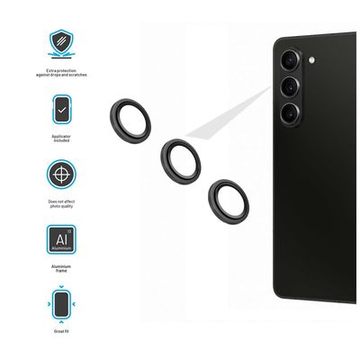 Ochranná skla čoček fotoaparátů FIXED Camera Glass pro Samsung Galaxy Z Fold 6, černá
