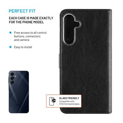 Pouzdro typu kniha FIXED Opus pro Samsung Galaxy A16 4G/5G, černé